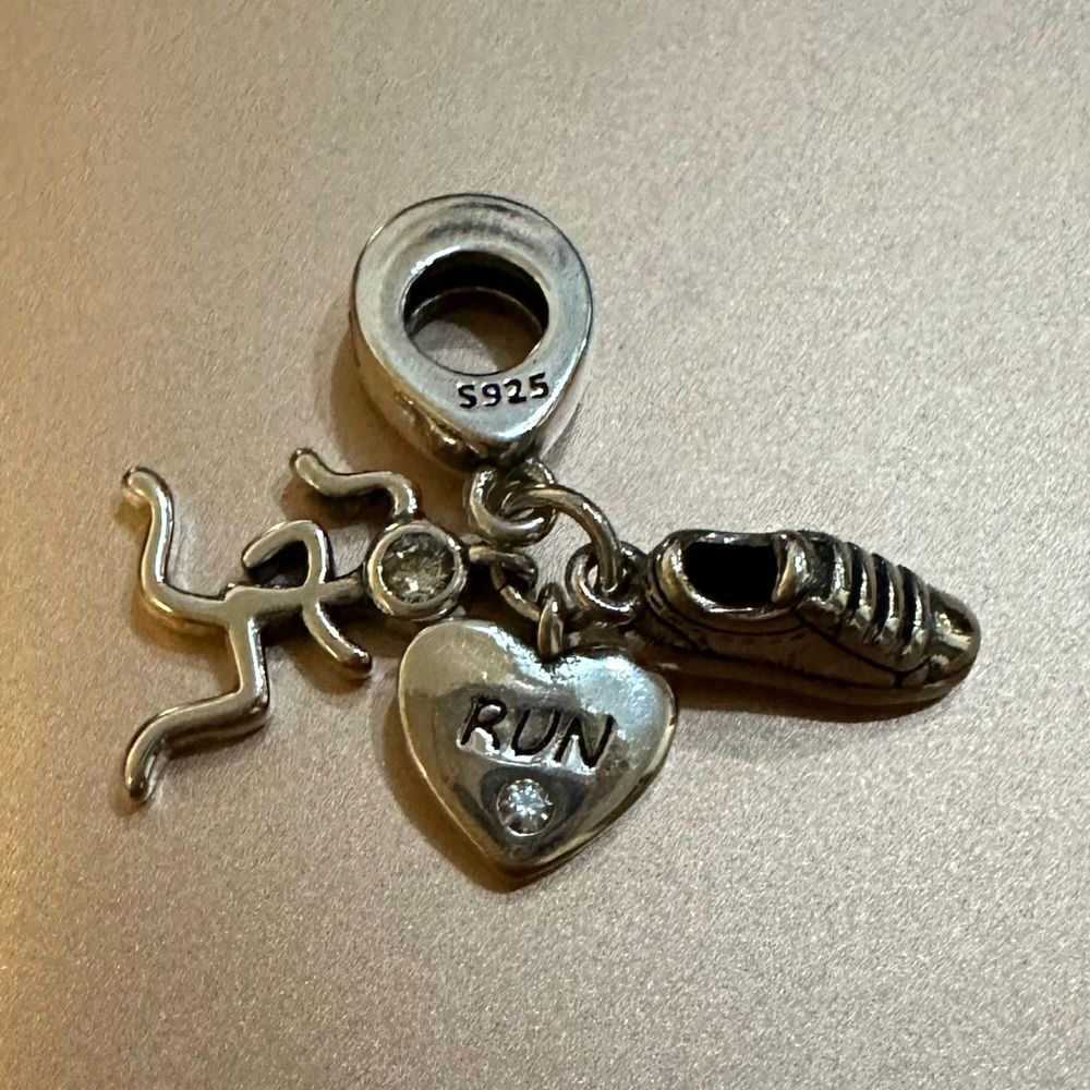 NWOT Running Girl Silver Pandora Fit Charm - Picture 12 of 15